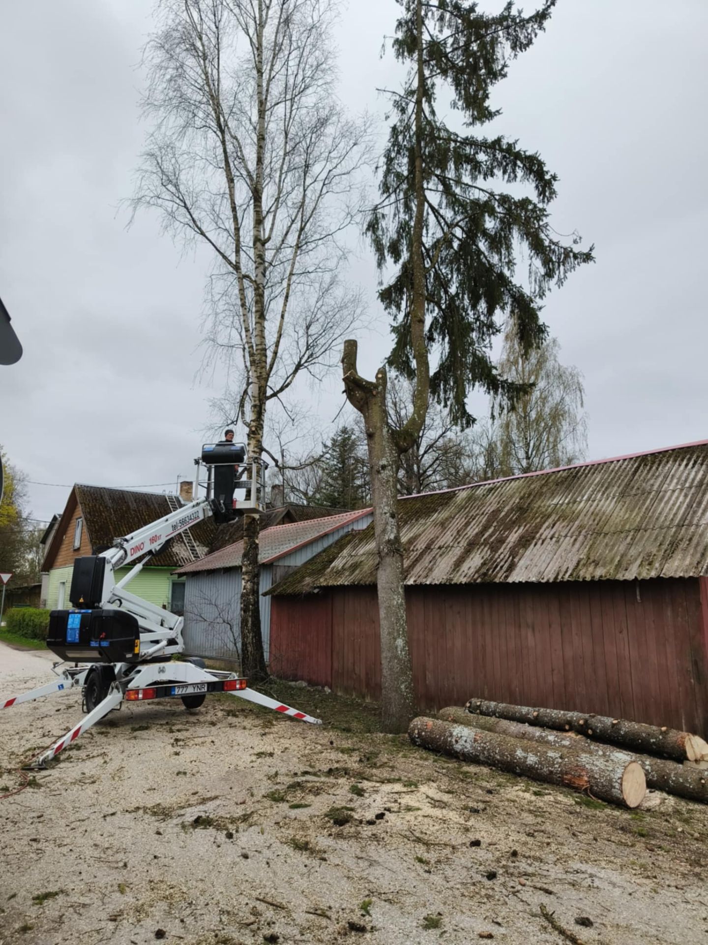 Tõstuki teenused Dino 160XT tõstuk, Korvtõstuki rent, Katuste pesemine, Fassaadi pesu, Kõrgtööd, Arborist Pärnumaal Vändra, Pärnumaa, Viljandi